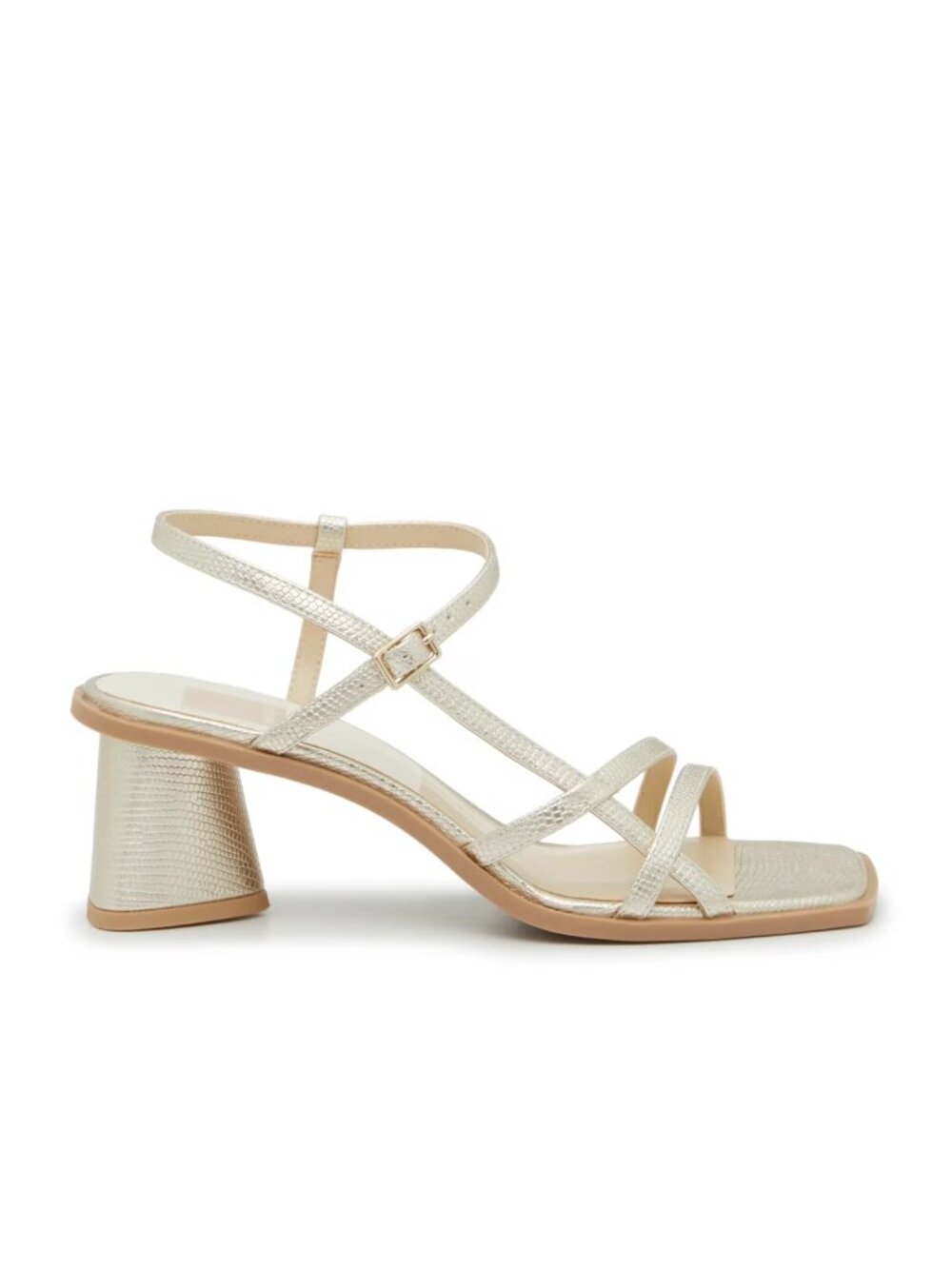 Dolce Vita Britt Sandal in Gold Metallic Snake Print - Size 6.5
